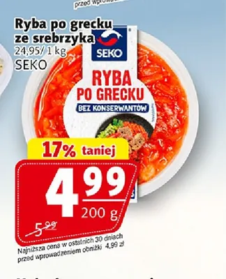 Ryba po grecku ze srebrzyka Seko promocja w Prim Market