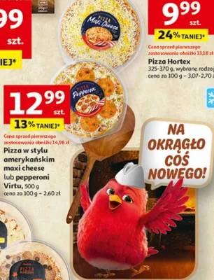 Pizza w stylu amerykańskim maxi cheese lub pepperoni Virtu promocja w Auchan