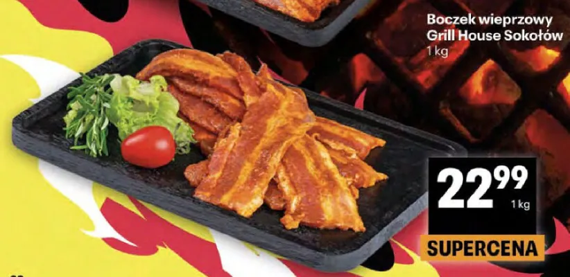 Boczek wieprzowy Grill House Sokołów promocja w Delikatesy Centrum