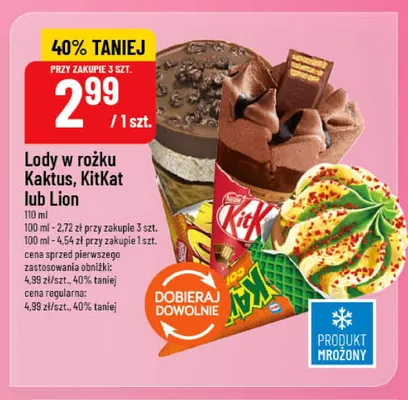 Lody w rożku Lion promocja w POLOmarket
