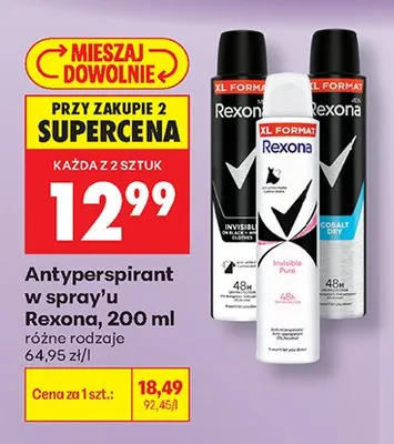 Antyperspirant w sprayu Rexona Cobalt promocja w Biedronka