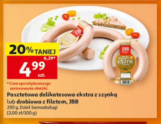 Pasztetowa delikatesowa ekstra drobiowa z filetem JBB promocja w Auchan