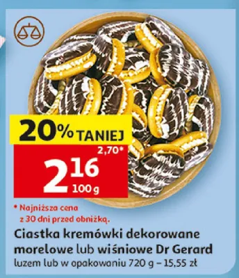 Ciastka kremówki dekorowane morelowe Dr Gerard promocja w Auchan