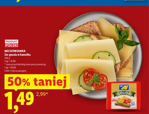 Ser gouda w kawałku Michowianka promocja w Lidl