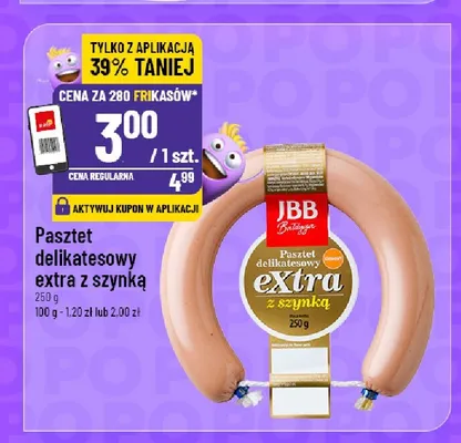 Pasztet delikatesowy extra z szynką JBB promocja w POLOmarket