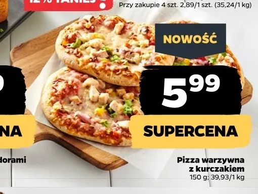 Pizza warzywna z kurczakiem promocja w Netto