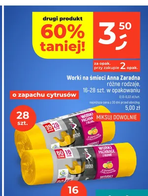 Worki na śmieci o zapachu cytrusów 60 l Anna Zaradna promocja w Dealz