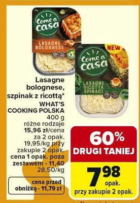 Lasagne bolognese promocja w Carrefour Market