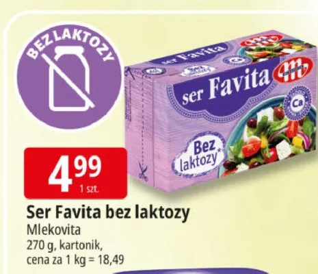 Ser Favita bez laktozy Mlekovita promocja w Leclerc