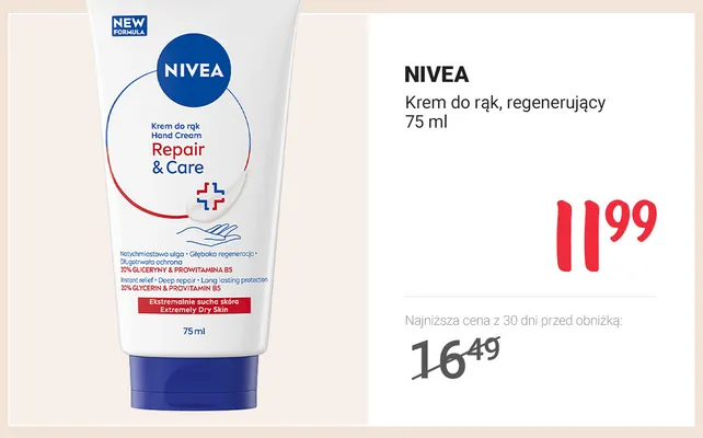 Krem do rąk regenerujący Nivea promocja w Rossmann