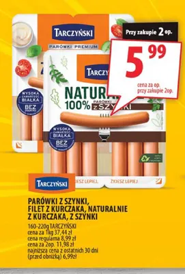 Parówki Naturalnie z szynki Tarczyński promocja w Arhelan