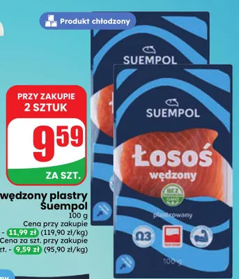 Łosoś wędzony plastry Suempol promocja w Dino
