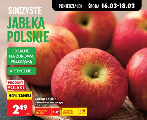 Jabłko polskie czerwone na wagę promocja w Biedronka
