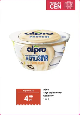 Jogurt roślinny Alpro Skyr Style sojowy waniliowy promocja w Biedronka