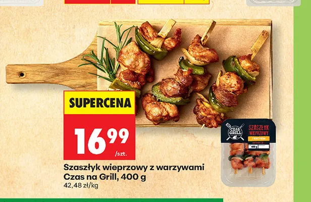 Szaszłyk wieprzowy z warzywami Czas na Grill promocja w Biedronka