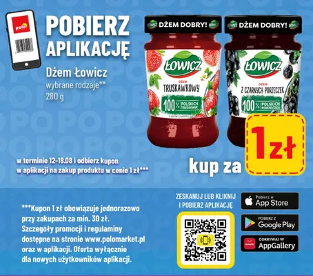 Dżem z czarnych porzeczek Łowicz promocja w POLOmarket