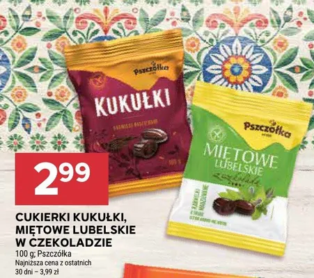 Cukierki kukułki, miętowe lubelskie w czekoladzie promocja w Stokrotka