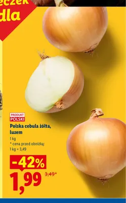Cebula żółta luzem polska promocja w Lidl