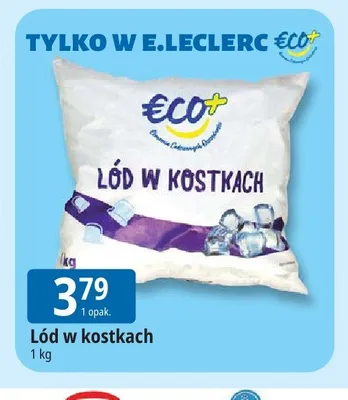 Lód w kostkach ECO+ promocja w Leclerc