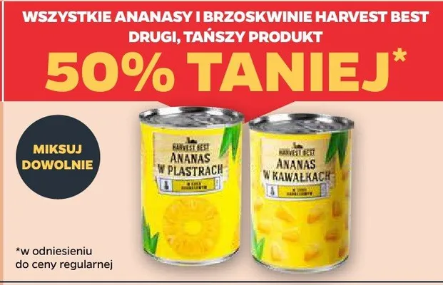 Ananas w plastrach Harvest Best w soku ananasowym promocja w Netto