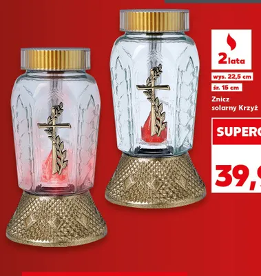 Znicz solarny Krzyż promocja w Kaufland