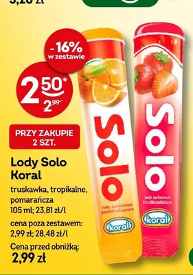 Lody Solo Koral truskawka promocja w Żabka