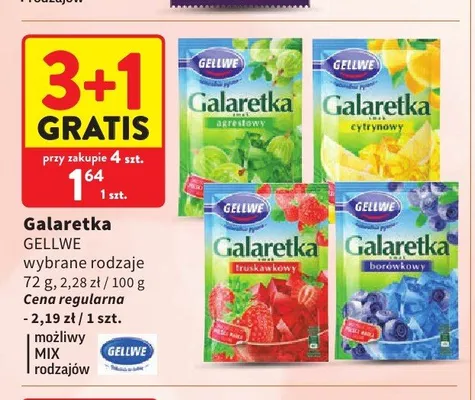 Galaretka o smaku borówkowym Gellwe promocja w Intermarche
