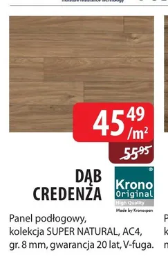 Panele podłogowe Krono Original Dąb Credenza Super Natural AC4 8 mm promocja w Dobre Dla Domu