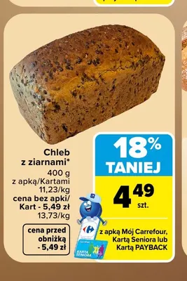 Chleb z ziarnami promocja w Carrefour