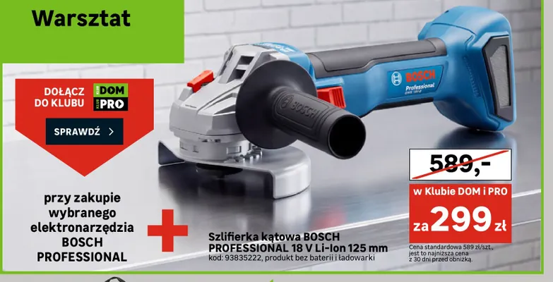 Szlifierka kątowa Bosch Professional Li-Ion 125 mm promocja w Leroy Merlin