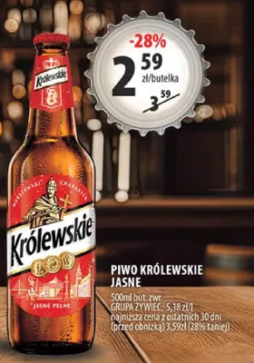 Piwo Królewskie Jasne promocja w Arhelan