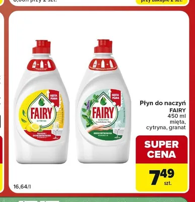 Płyn do naczyń Fairy cytryna promocja w Carrefour Market