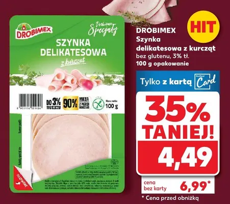Szynka delikatesowa z kurcząt bez glutenu 3% tł. promocja w Kaufland