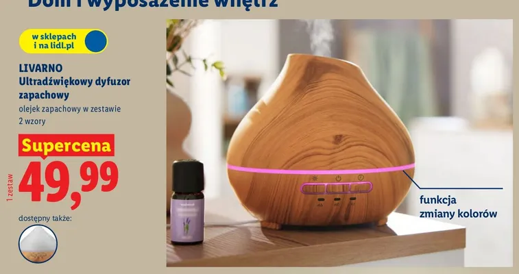Ultradźwiękowy dyfuzor zapachowy promocja w Lidl