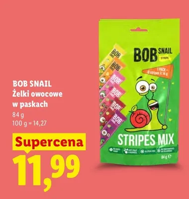 Żelki owocowe w paskach Bob Snail promocja w Lidl