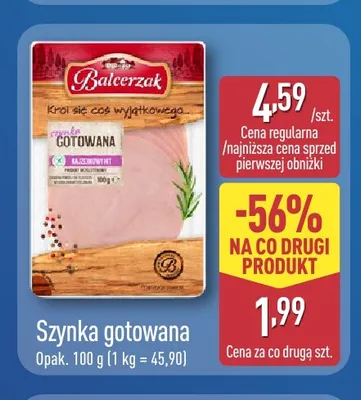 Szynka gotowana Balcerzak promocja w Aldi