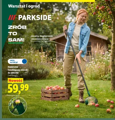 Teleskopowy zbierak rolkowy do owoców Parkside promocja w Lidl