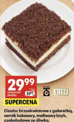 Ciasto malinowy bzyk promocja w Delikatesy Centrum