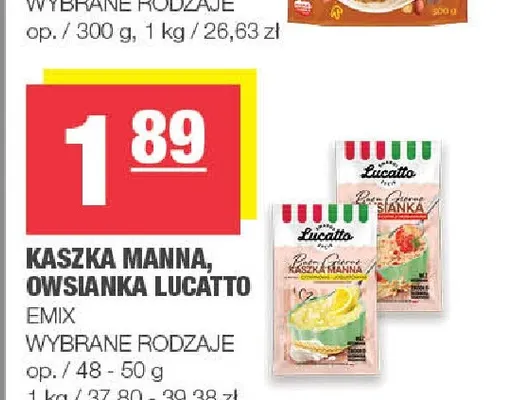Kaszka manna Lucatto Emix promocja w SPAR