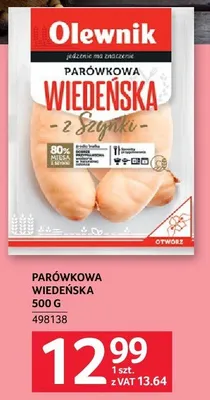 Parówkowa wiedeńska Olewnik 500 G promocja w Selgros