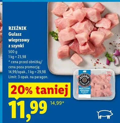 Gulasz wieprzowy z szynki Rzeźnik promocja w Lidl