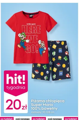 Piżama chłopięca Super Mario 100% bawełny promocja w Pepco