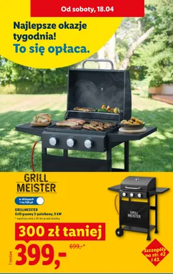 Grill gazowy 3-palnikowy 9 kW promocja w Lidl