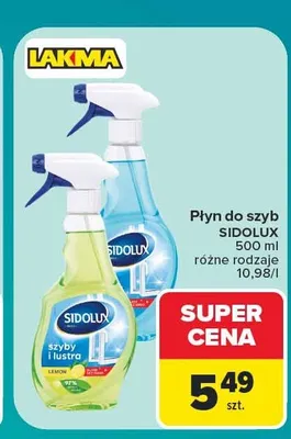 Płyn do szyb Sidolux promocja w Carrefour Market
