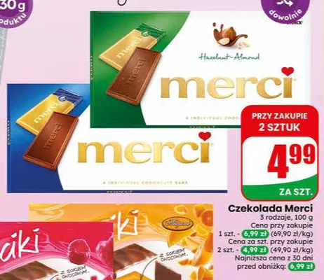 Czekolada Merci promocja w Dino