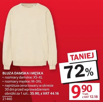 Bluza BLUZA DAMSKA I MĘSKA promocja w Selgros