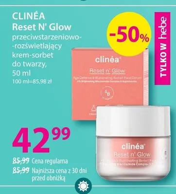 Reset N Glow krem przeciwstarzeniowy rozświetlający o działaniu naprawczym do twarzy promocja w Hebe