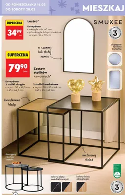 Lustro półokrągłe lub prostokątne promocja w Biedronka
