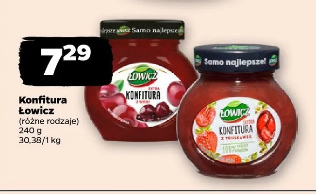 Konfitura Łowicz z truskawek promocja w Netto