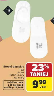 Stopki damskie różne kolory i rozmiary 2-pak promocja w Carrefour